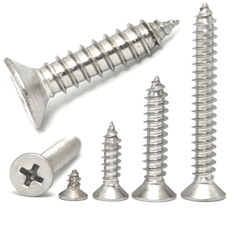 

50/100Pcs M2/M5 Self Tapping Screws Phillips Head Plain Flat Antique Bronze Alloy Countersunks Fasteners Round Bolt