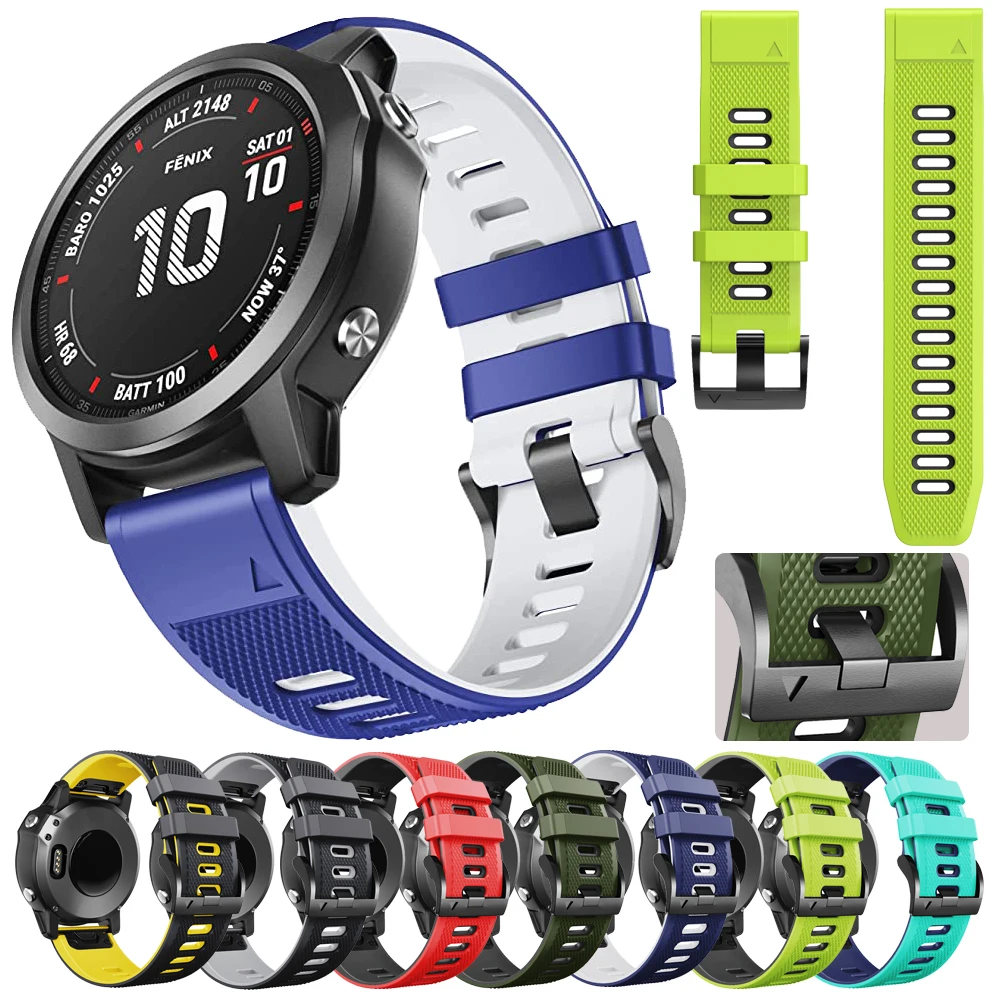 

26 22mm Watchband For Garmin Fenix 7 7X 6 6X Pro 5 5X Plus 3HR Forerunner 945 Epix Silicone Band Instinct 2 Easyfit Wrist Strap