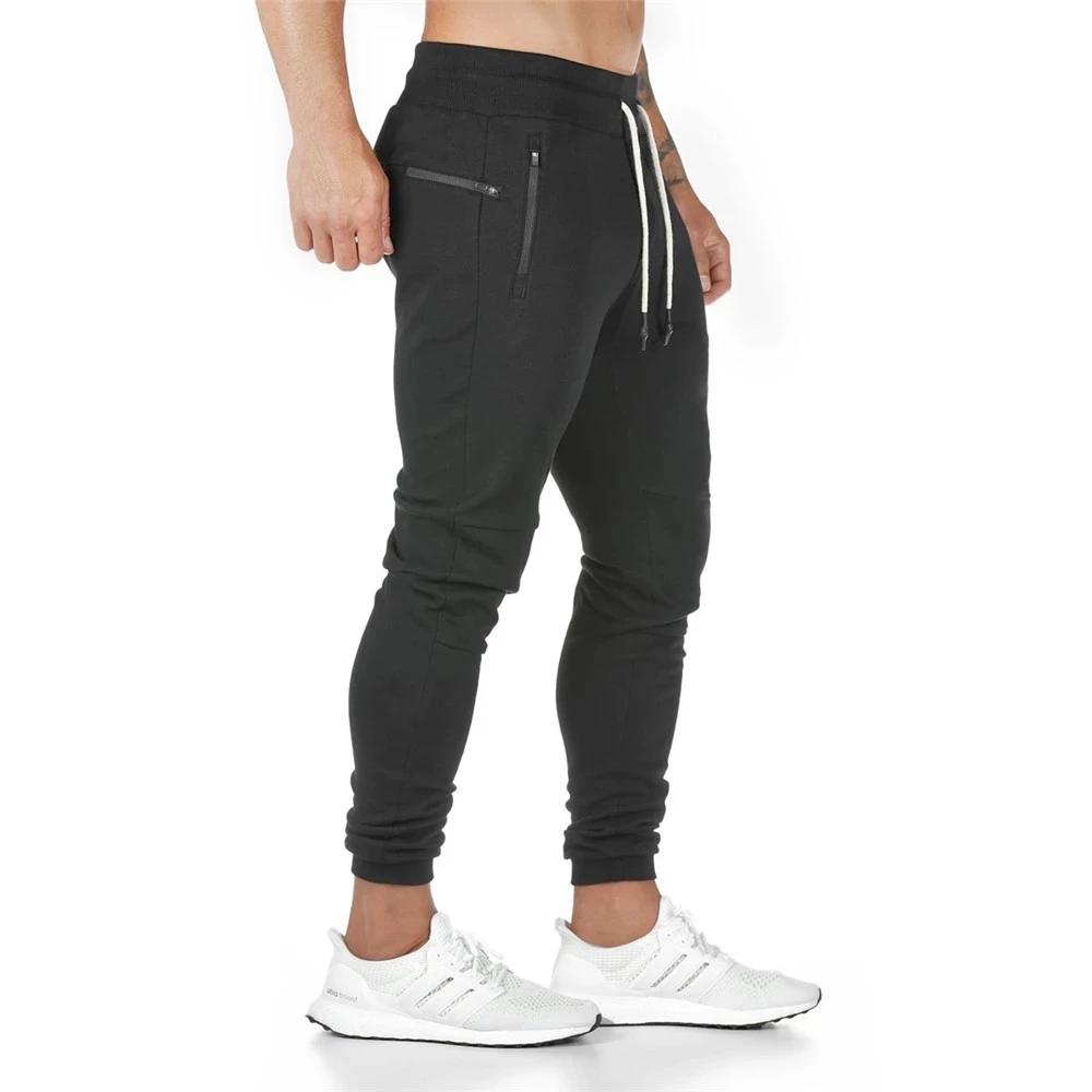 

Joggers Sweatpants Mens Slim Casual Pants Solid Color Gyms Workout Cotton Sportswear Autumn Male Fitness Crossfit Track Pants