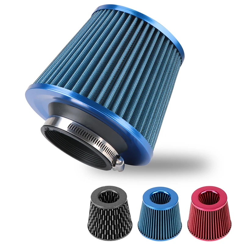 

76MM 3 Inch Car Air Filter High Flow Intake FilterIntake Filter Sport Power Mesh Cone Cold Air Induction Kit Universal Car Parts