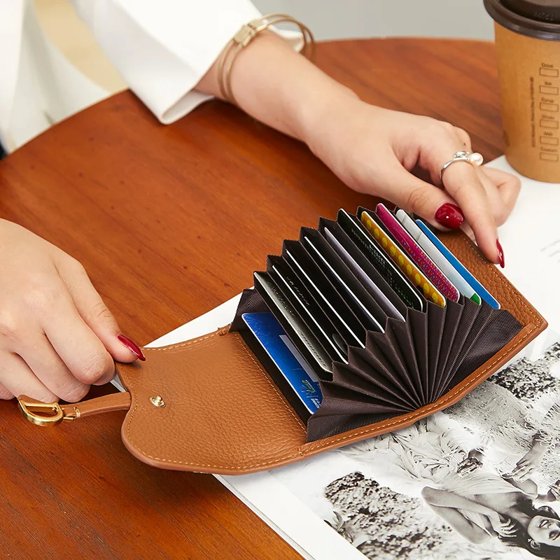 Fashion Houndstooth Card Holders Women Genuine Leather Saddle Card Bags Panelled Plaid Cowhide Female Credit Business Cards Case