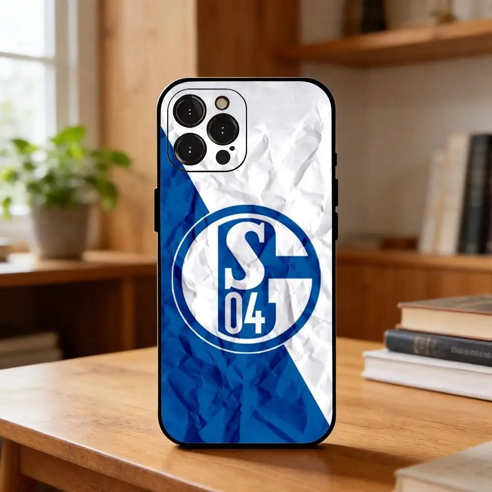 Фото Чехол для телефона S-Schalke 04 T-Team Colors Sleek для iPhone 17, 16, 15, 14, 13, 12 Plus, Pro Max, XS, 5G, мягкий силиконовый, черный №3
