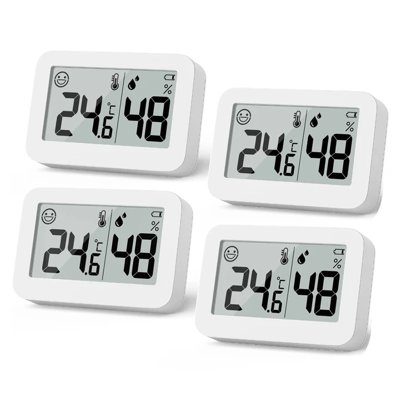 

HLZS-4-Pack Mini Hygrometer Indoor Thermometer, Humidity Gauge With Celsius, Humidity Meter Digital Temperature Monitor