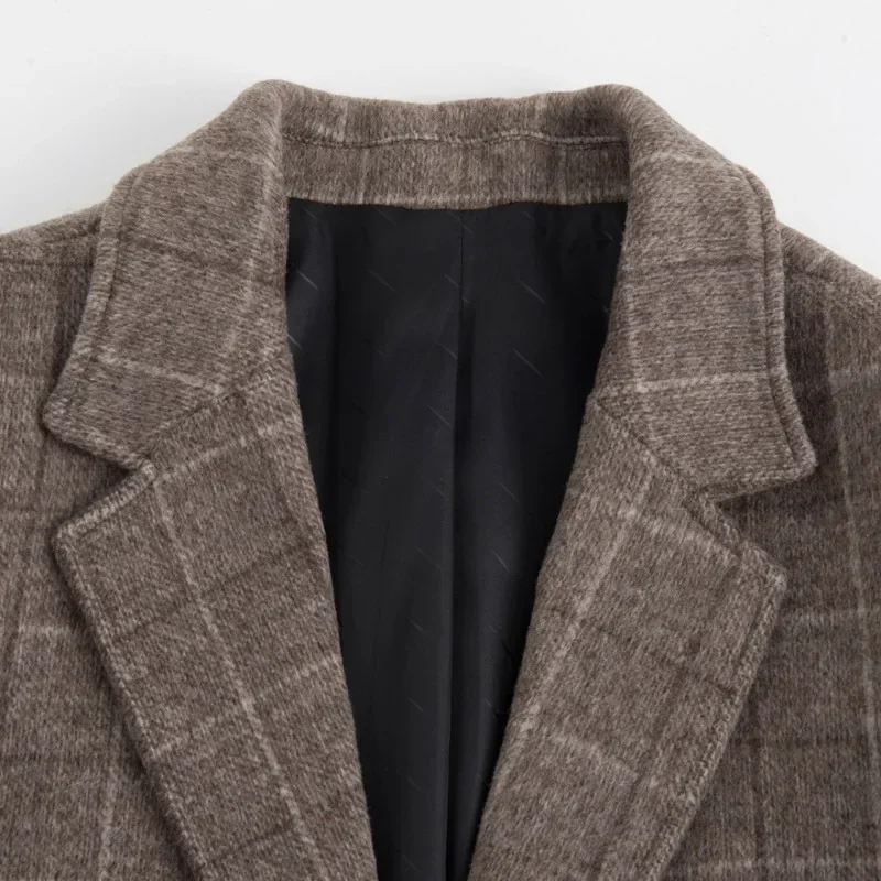 Новое поступление модное супер большое зимнее мужское шерстяное пальто большого