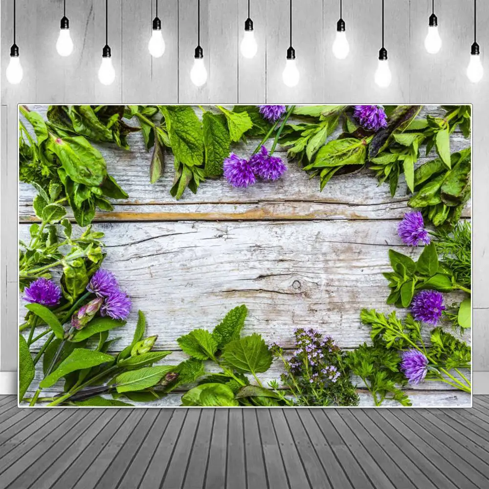 

Flowers Green Leaves Decoration White Planks Photography Backdrops Kids Wood Eyes Grain Board Flat Lay Party Photo Backgrounds