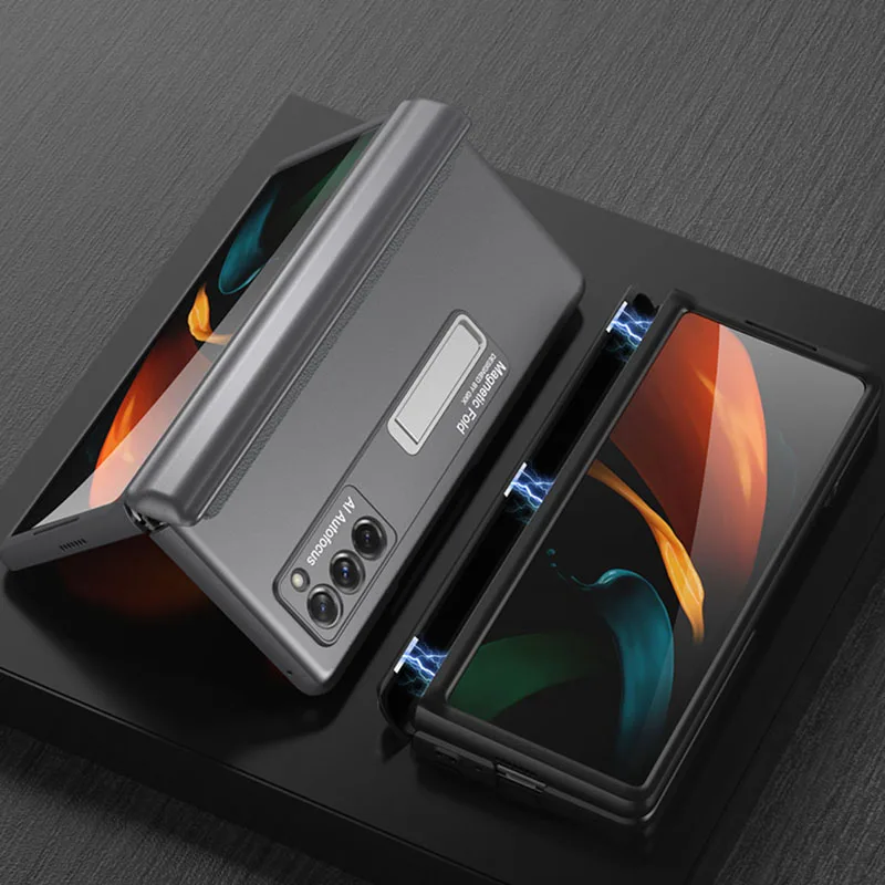 Фото Чехол с магнитной петлей в комплекте для Samsung Galaxy Z Fold 2 5G, противоударная защитная подставка, матовый чехол для Galaxy Z Fold2, чехол №5
