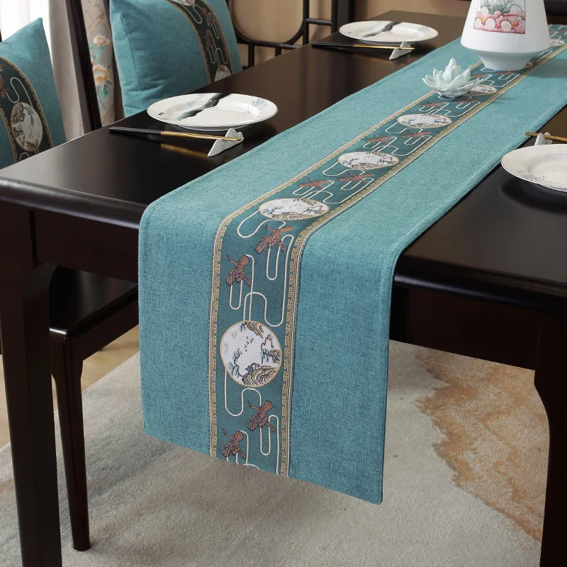 Новая Водонепроницаемая длинная скатерть в китайском стиле с цветочным рисунком