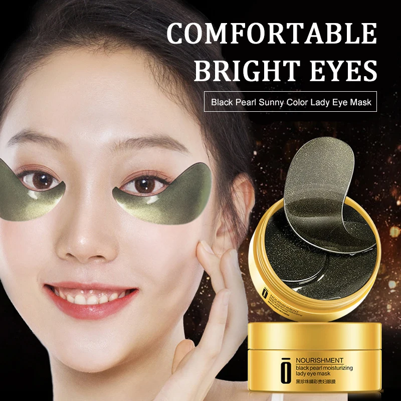 

60pcs 24K Gold Caviar Eye Masks Moisturizing Crystal Collagen Eye Patch Anti-Wrinkle Hydrating Anti Aging Dark Circles Eye Care