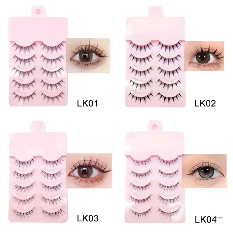 

5 Pairs Natural Long False Eyelashes Makeup Tool Mink Lashes Bushy Volume Thick Handmade FalseLashes Cruelty Free