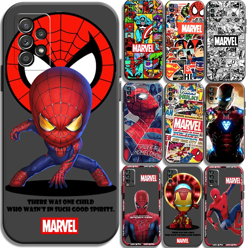 

Marvel Spider Man Hero Phone Cases For Xiaomi Redmi Note 9 Pro 5G 10 10S 10 Pro POCO F3 GT X3 GT M3 Back Cover Funda Coque