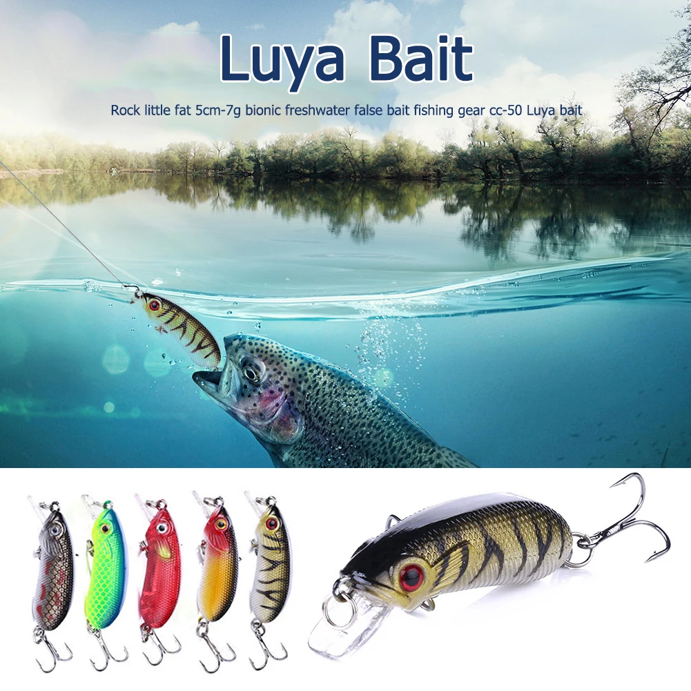 

5pcs 5cm 7g Bionic Crank Wobblers Fake Fishing Lures Hooks Artificial Crankbait with Storage Box Baits Fishing Tackle
