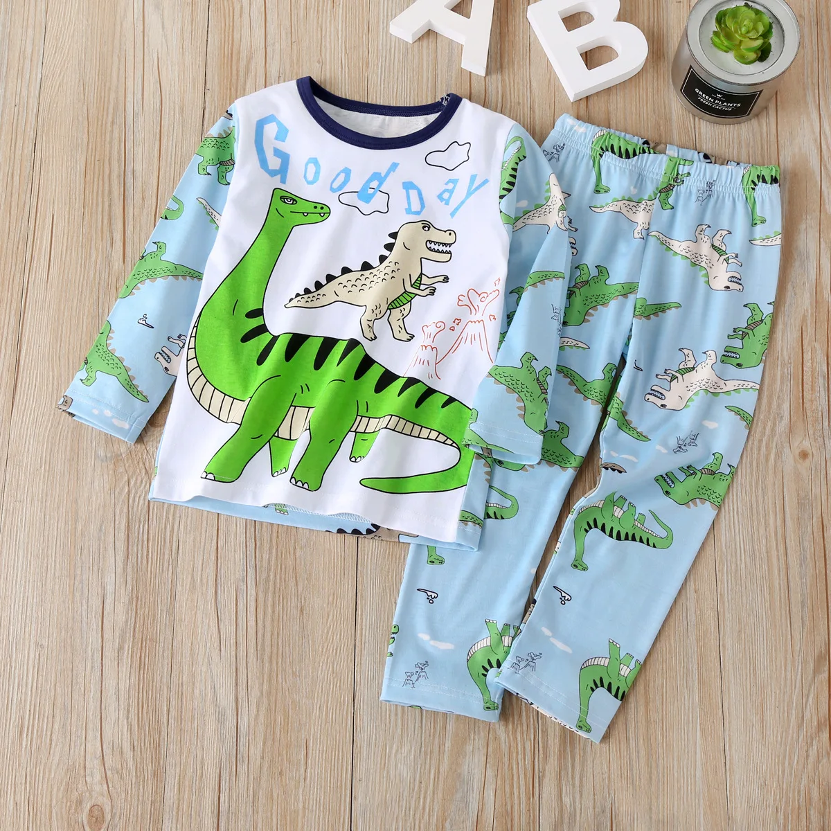 

New Dinosaur Children Kids Clothing Sets Cartoon Spring Cotton Shirt and Pants Boys Long Sleeve Clothing Suits Kids Winter Sets
