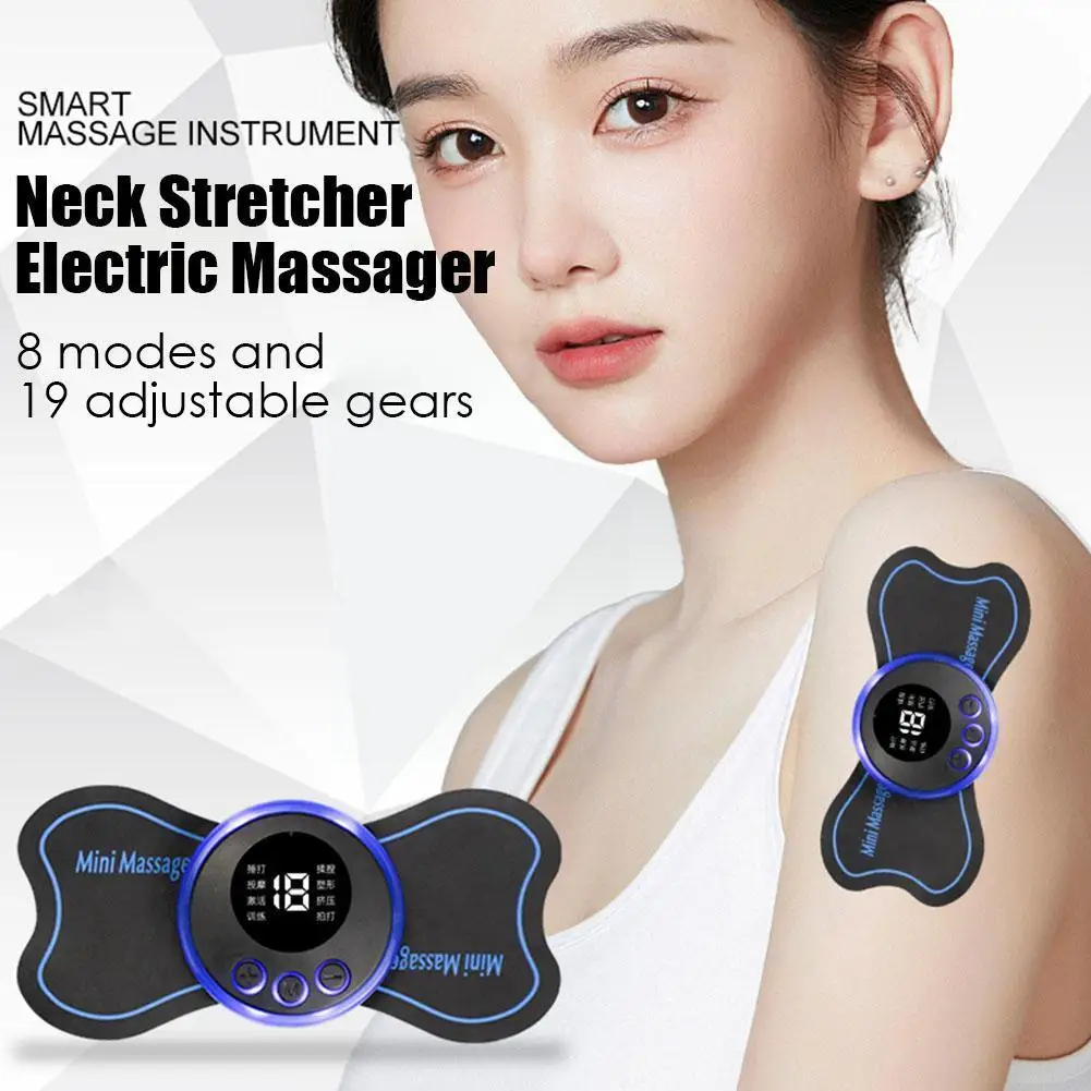 

EMS Neck Stretcher Electric Massager Electronic Cervical Massage Patch 8 Mode Vertebra Massage for Relieve Fatigue Health C L8W1