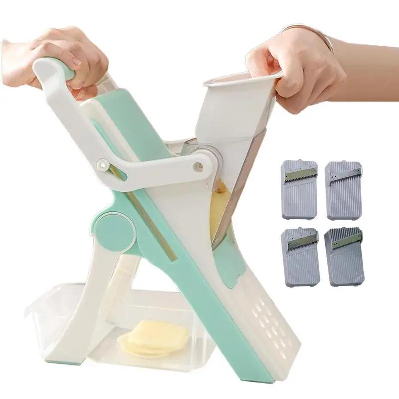 

Многофункциональная овощерезка и слайсер для фруктов, устройство для очистки моркови, плоская плотная лента 4 в 1, кухонный инструмент с ручкой