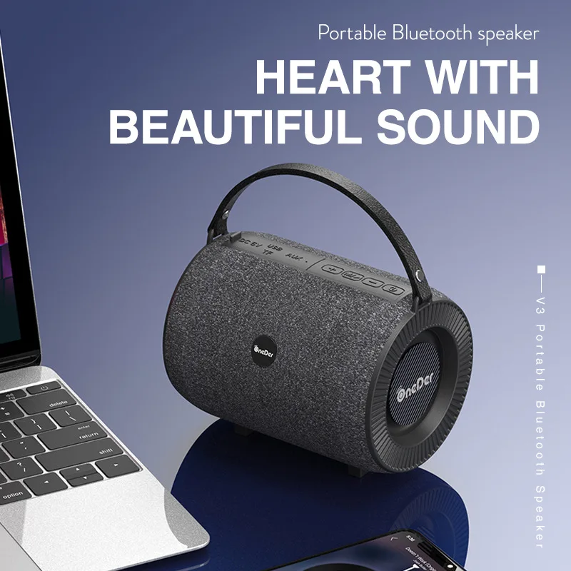 

V3 Bluetooth Speaker Outdoor High Volume Portable Subwoofer Sound Supports TF Card USB Drive Speakers Bluetooth