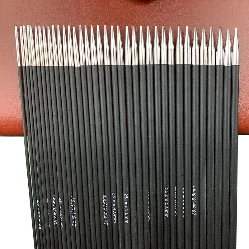 Набор прямых спиц для вязания 9 пар 2 0-6 0 мм двухсторонняя из углеродного волокна и