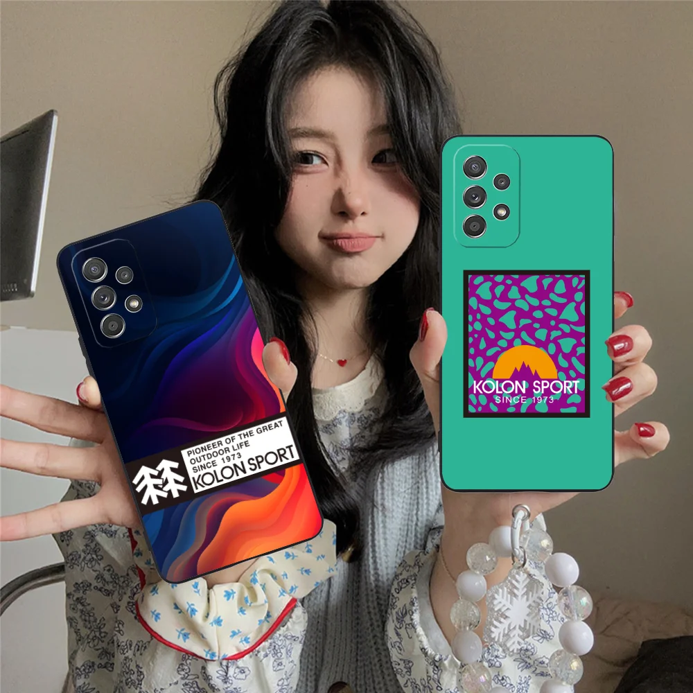 Mobile K-Kolon Sport Phone Case for Samsung Galaxy A73 72 71 70 55 54 53 52 35 34 32 23 14 13 5G Black Cover Smart Cellphones