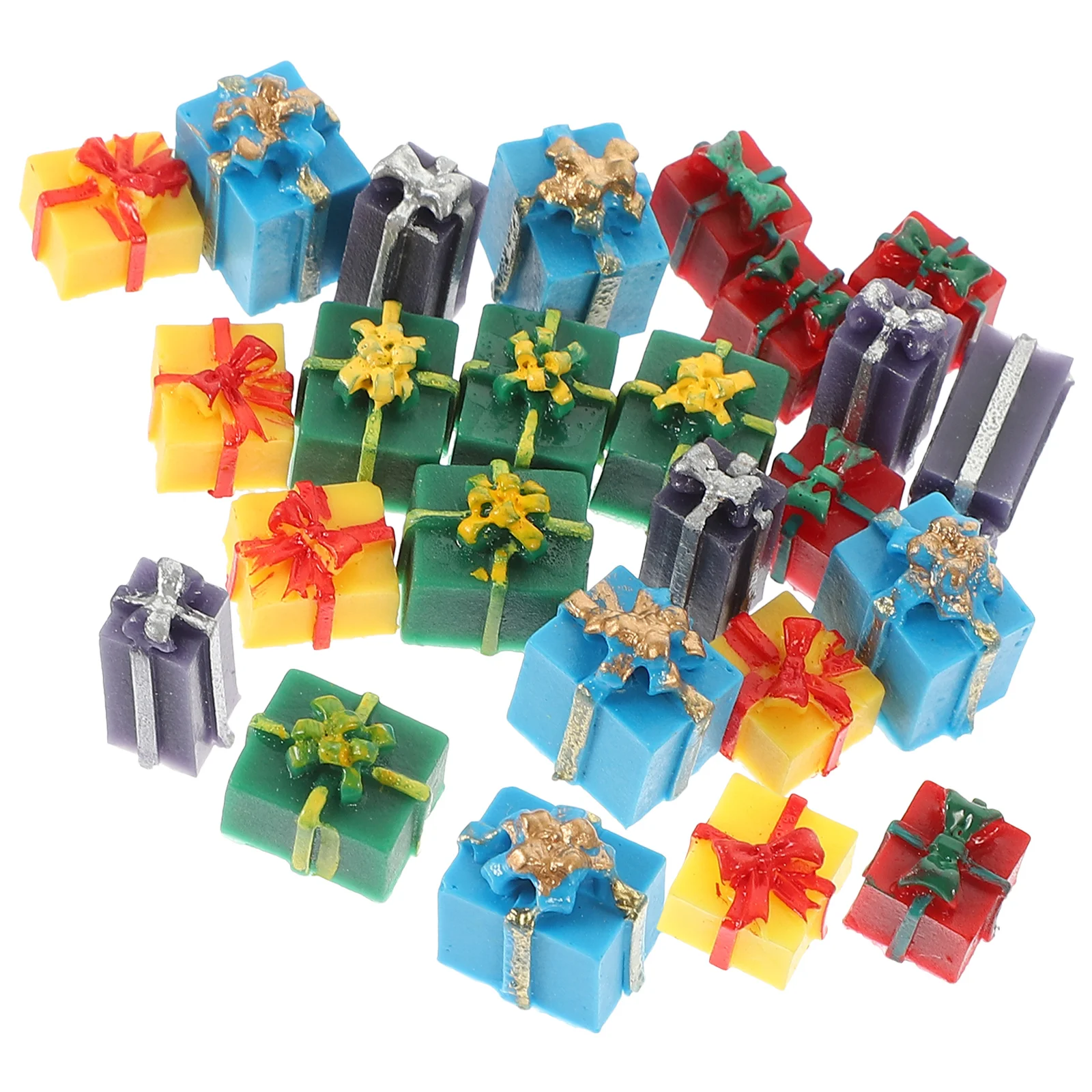 

25pcs Mini Boxes Ornaments House Resin Gifts Boxes Decor Christmas Figurine Gift Boxes Miniatures