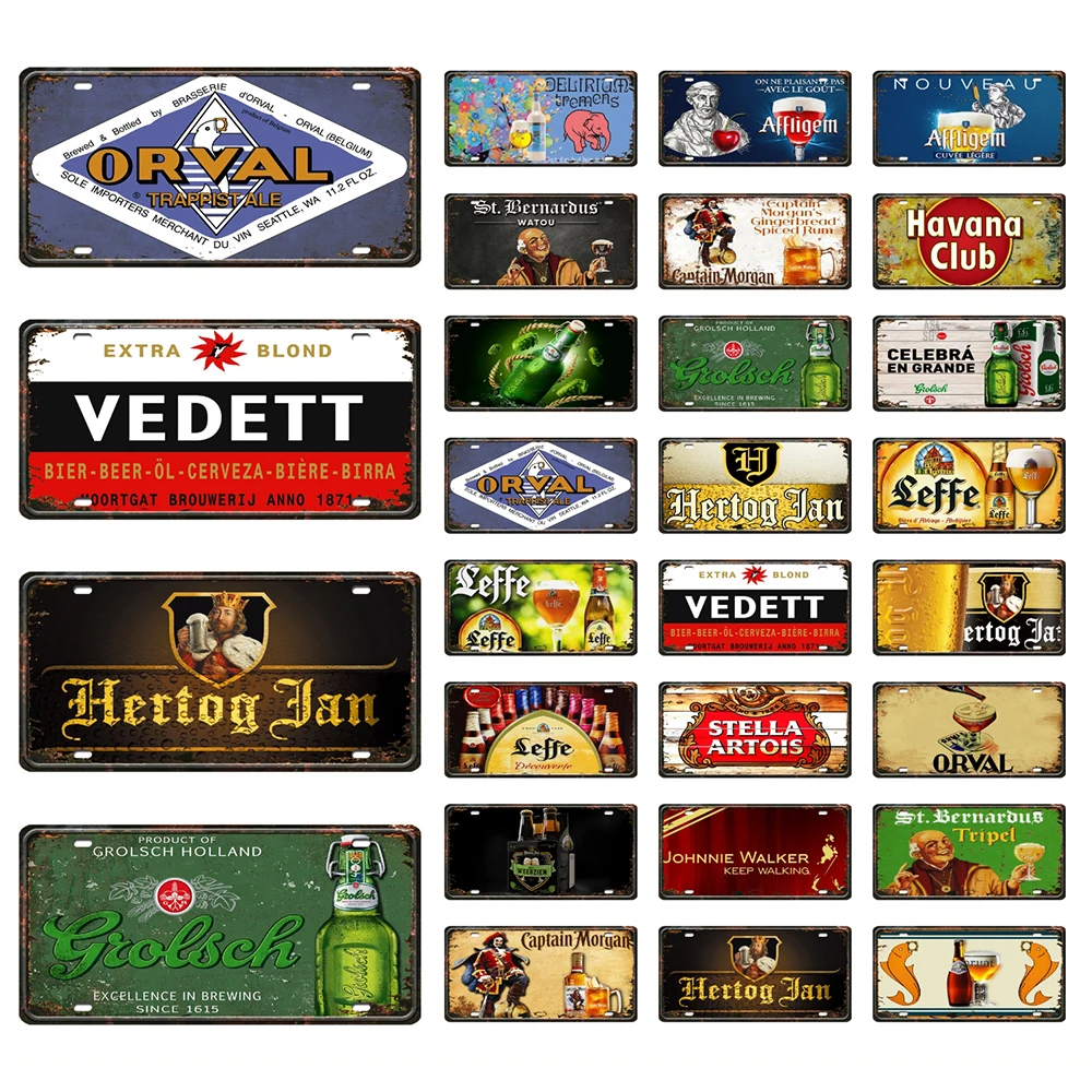 [Mike86] Orval Seffe Бельгия Пиво Вино винтажная живопись оловянный плакат металлический знак мужская пещера украшение DC-15 15*30 см домашний декор