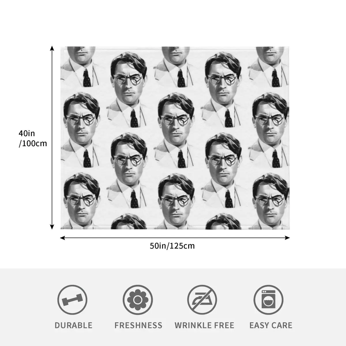 Фото Плед Atticus (черно-белый) – уютный плед, подарок на день рождения для него и для нее №4
