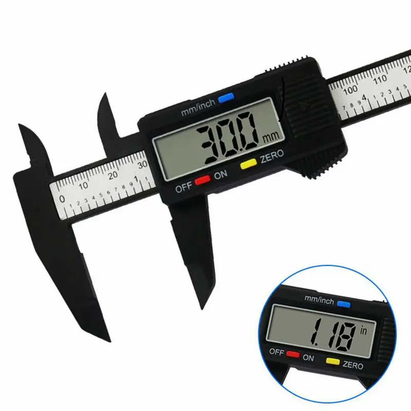 

0-150mm Electronic Digital Caliper Carbon Fiber Dial Vernier Caliper Gauge Micrometer Measuring Tool Digital Ruler LCD Digital
