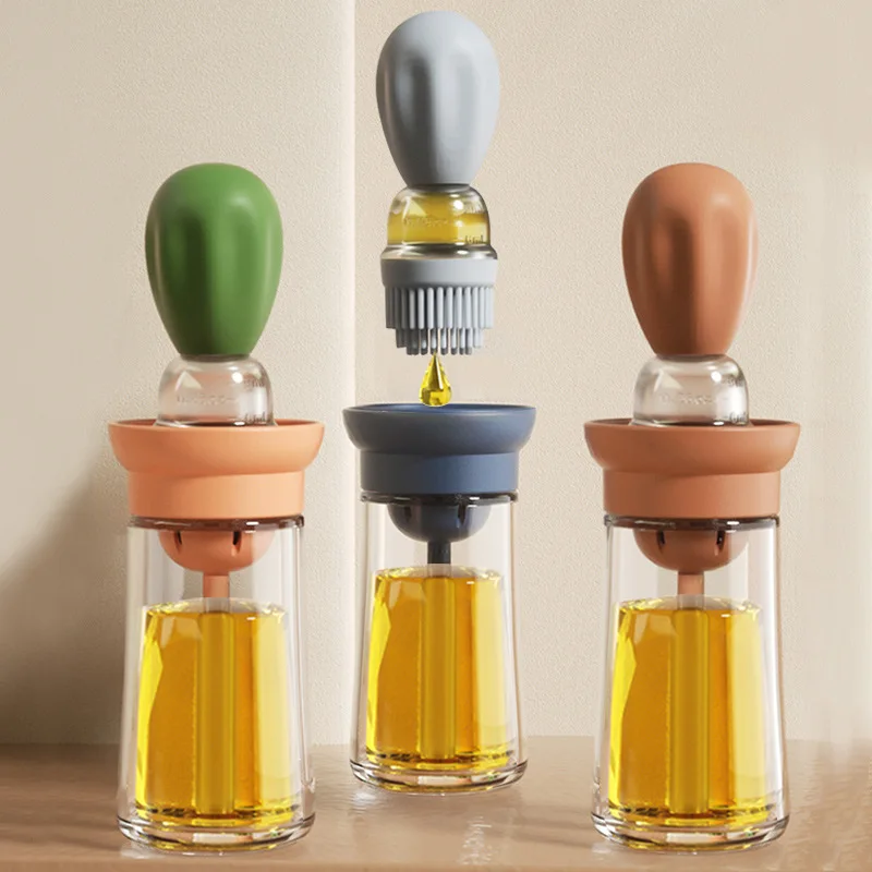 

Portable Oil Sauce Seasoning Bottle Oil Dispenser With Silicone Brush For Cooking Baking Bbq Kitchen Food Grade Oil Tank Brand