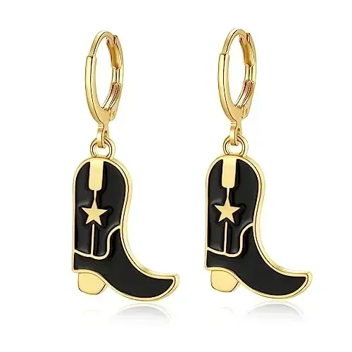 Винтажные розовые белые черные ботинки со звездами висячие серьги с английскими