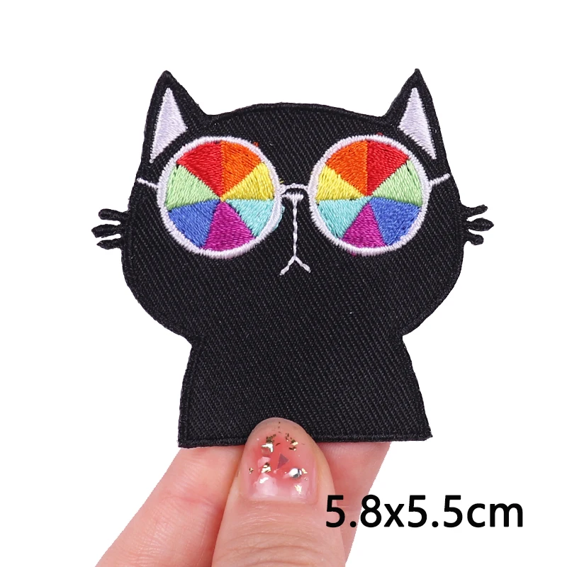 Cartoon Animals Patches For Clothing Thermoadhesive Clothes Cat Paw Frog Patch Iron on Embroidery Applique DIY |