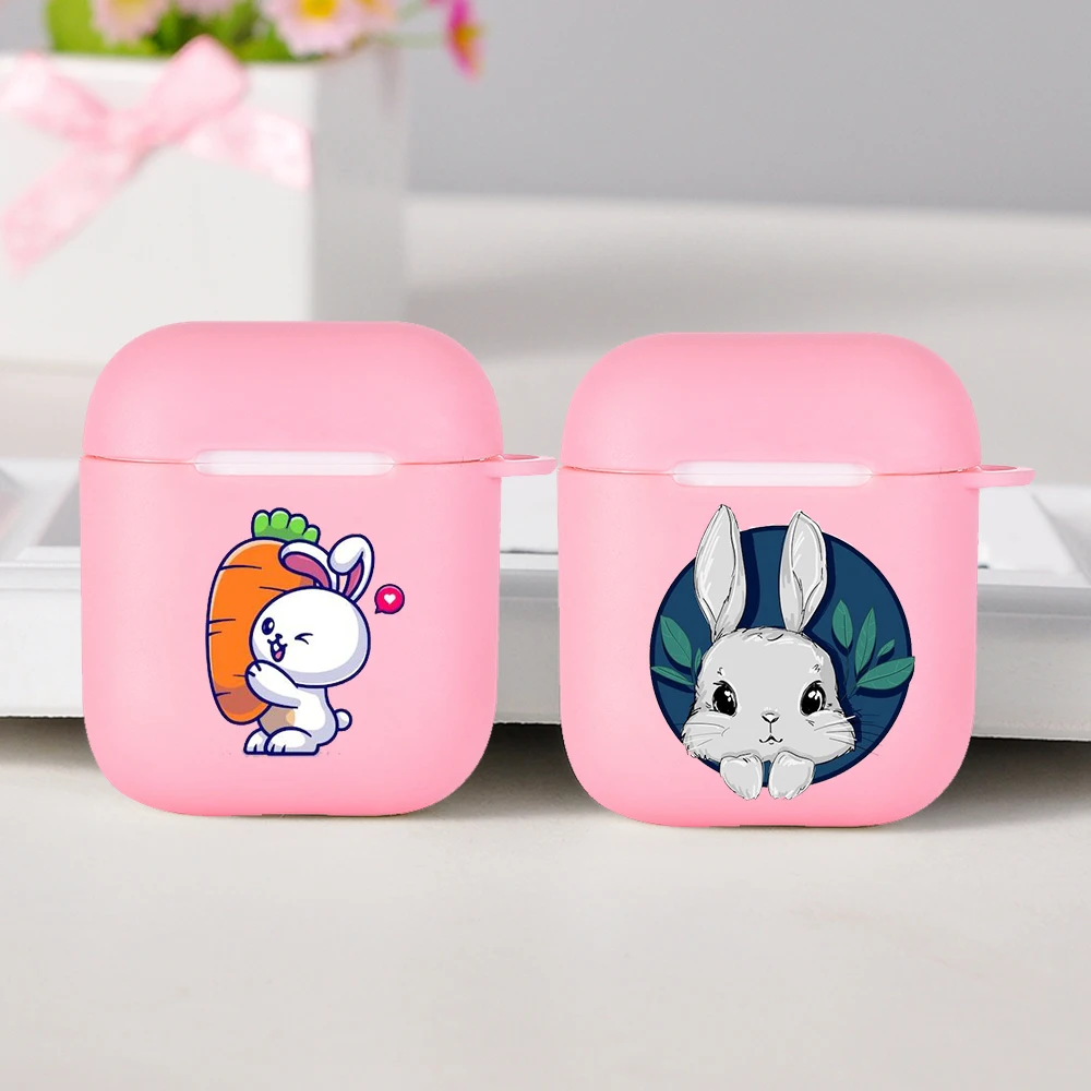 

Cover for Airpods 1/2 Earphone Cartoon cute animal rabbit silicone Protector Fundas Airpods Case Air Pods Charging Box Bags
