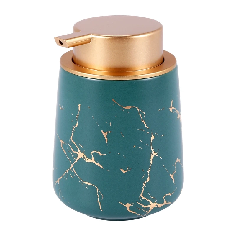 

Imitate Marble Ceramic Hand Soap Dispenser,Portable Refillable Liquid Shampoo&Lotion Jar,400Ml