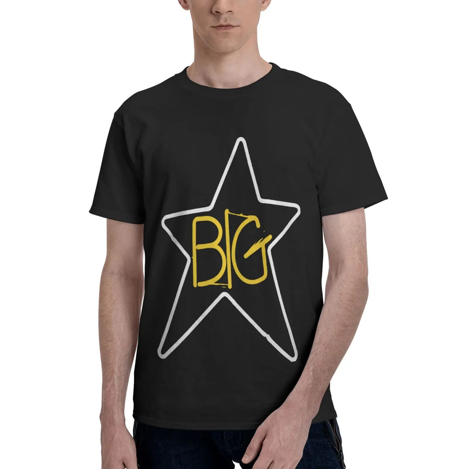 

Мужская футболка Big Star Band Power In The Men, одежда для мужчин, мужская одежда, мужская футболка с коротким рукавом