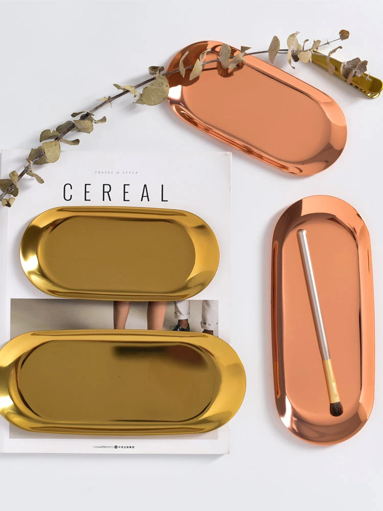 

Позолоченная тарелка для ювелирных изделий, из нержавеющей стали 304