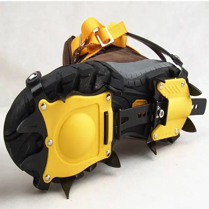 10 Tooth Ice Snow Crampons Anti-Slip Climbing Gripper Shoe Covers Spike Cleats Stainless Steel Snow Skid Shoe Cover Crampon