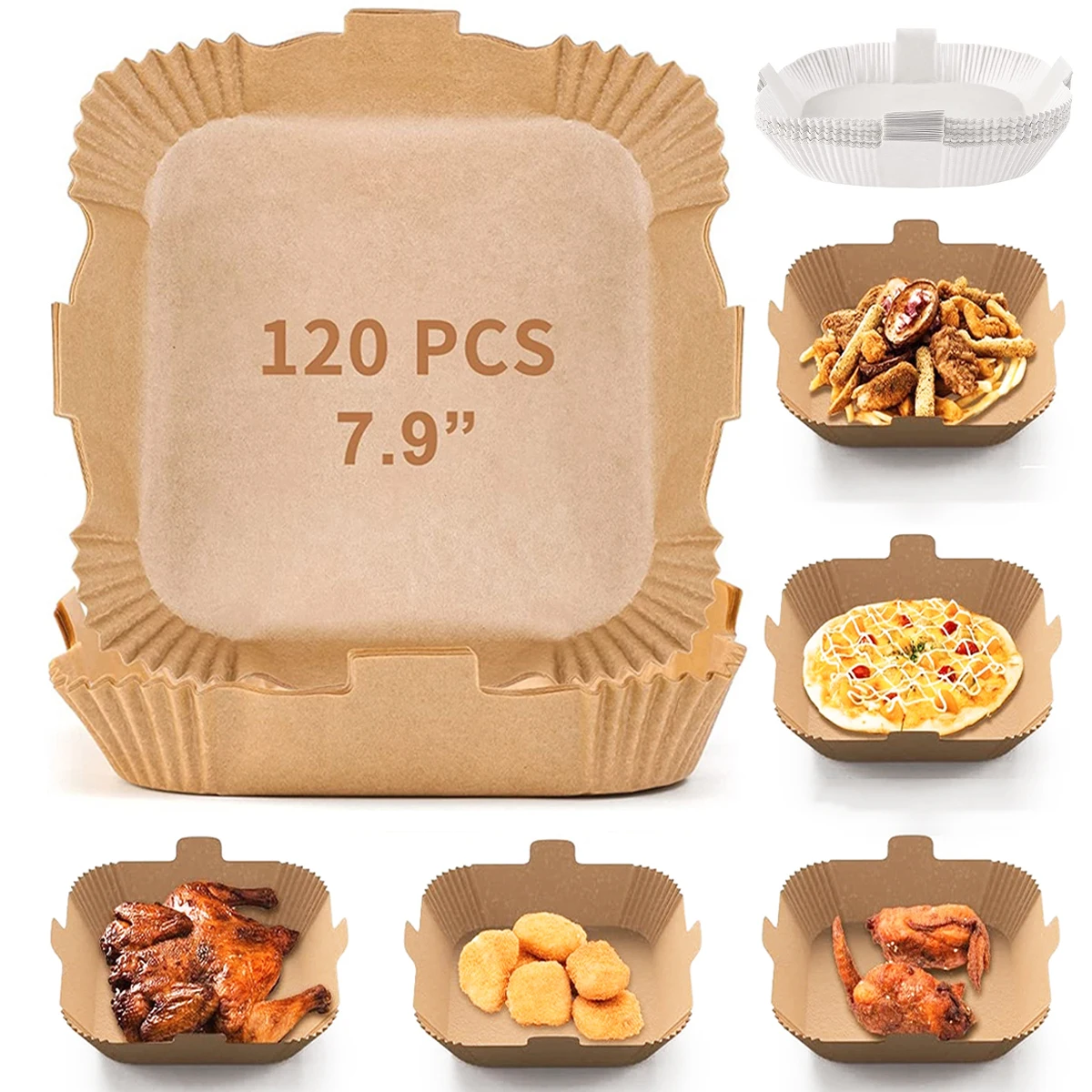 

120 шт., одноразовые бумажные антипригарные коврики для жарки