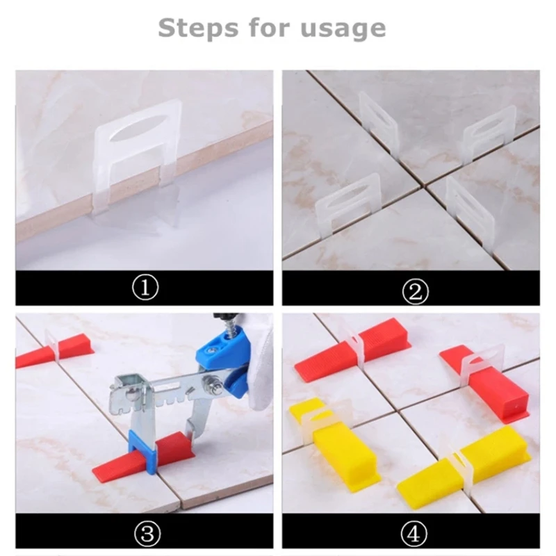 

500 Pieces 1MM Tile Levelling System Spacer Clips Flooring Tiling Tool For Leveler Base Construction Tools Accessories