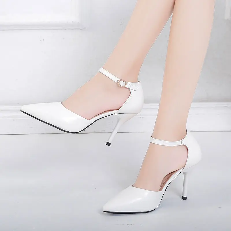 

2022 Elegant Classic Women Pumps For Woman Solid Genuine Leather Thin Heel Ladies Fashion White Nude High Heels Office Shoes 43