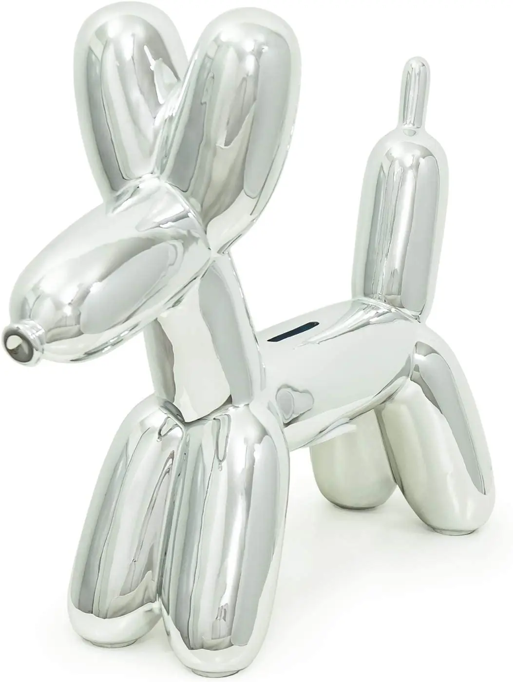 

Копилка для сосисок, сделанная человеком воздушным шаром, уникальная керамическая копилка для денег с блестящей отделкой, серебристая