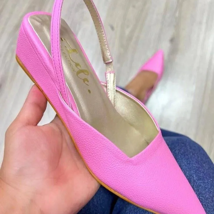 

Туфли женские на танкетке, босоножки с острым носком, элегантные туфли-лодочки, средний каблук, офисные розовые туфли без задника, лето-осен...