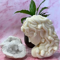 medusa head silicone candle molds diy aromath plaster wax 3d snake head female home decor resin mould handicrafts