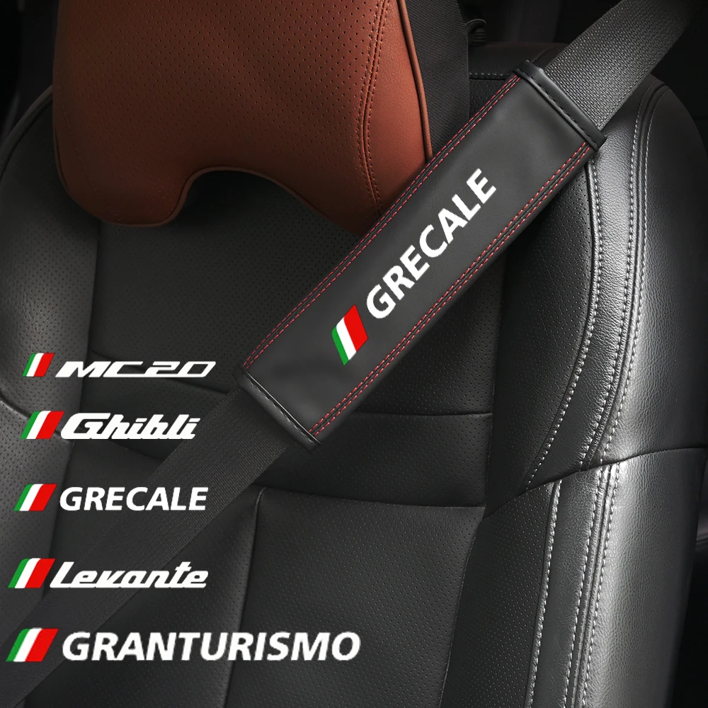

1 pcs Car Seat Belt Cover Protect shoulders Strap Pad for Maserati Levante Ghibli Granturismo MC20 Grecale Car Accessoires