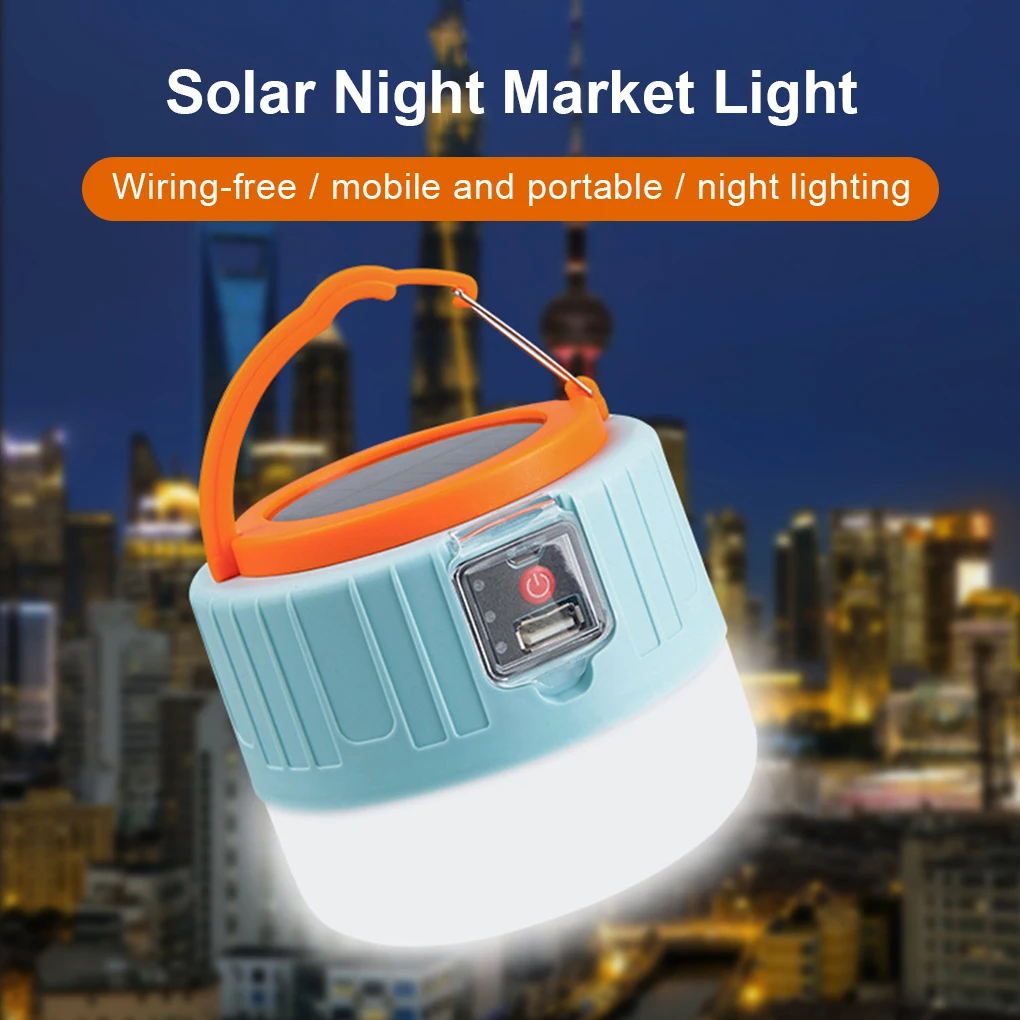 

Solar LED Lamp Bulbs Light with Hook Camping Energy-saving Night-light Remote Control Home Decor Stall Survival Accessories