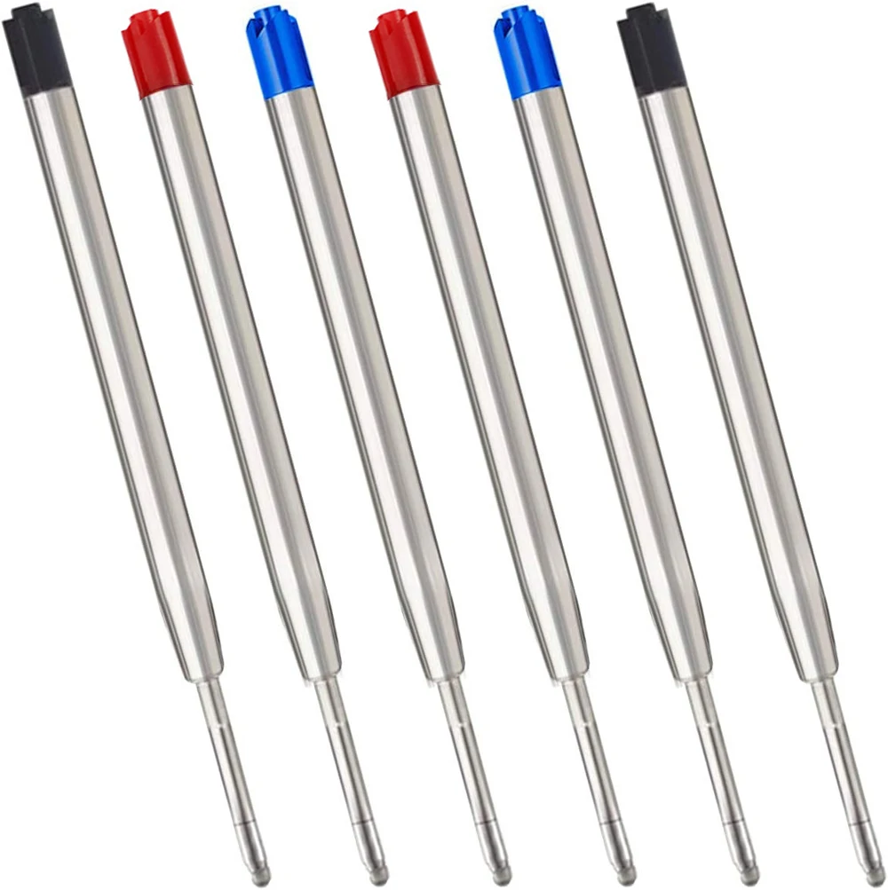 

5Pcs Metal Replaceable Ballpoint Pen Refill Writing Smoothly 1mm Medium Tip Black Blue Red Ink For Parker Pens Office Stationery
