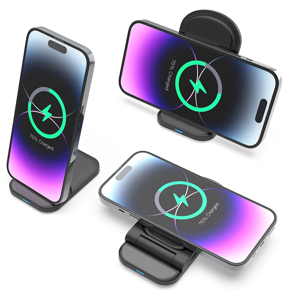 Беспроводное зарядное устройство для iPhone Samsung быстрое складное Galaxy S24/23/22