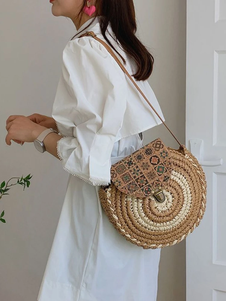 Designer Brand Straw Bag Single Shoulder Straw Crossbody Handmade Beach Bags for Women Bolsa Feminina Hot Selling Free Shipping