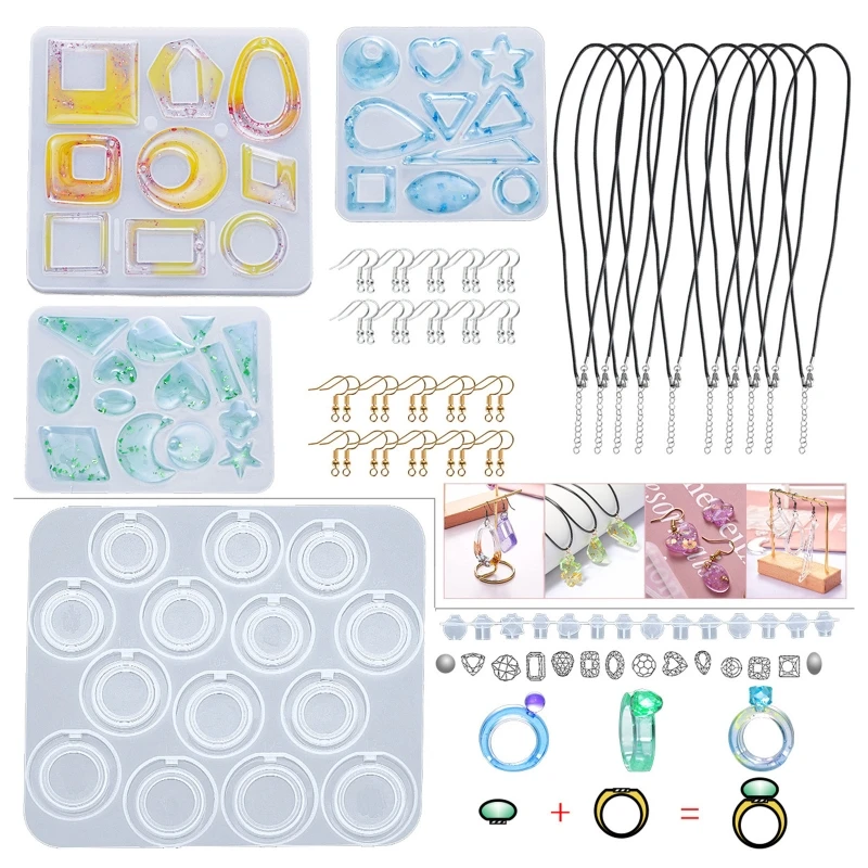 

Силиконовая форма для колец, креативные ювелирные изделия из эпоксидной смолы, литые формы для ожерелья