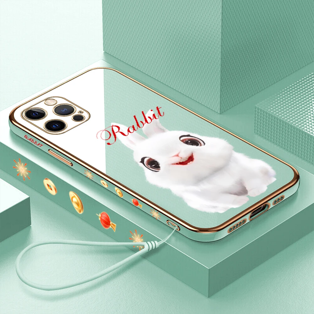 

Luxury Case for VIVO T1 5G T1 Pro T1x 4G Plating Silicone Square Frame Stylish Cute Lovely Soft Phone Back Cover with Lanyard