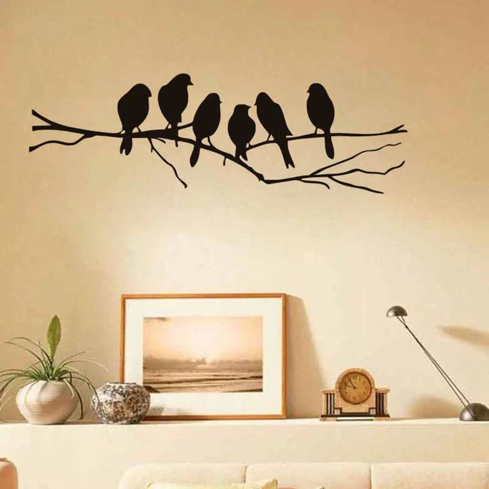1 шт. Наклейка на стену декоративный силуэт самоклеящаяся ворона ПВХ для бара