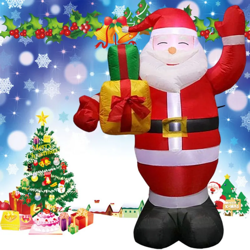 

8FT-4FT Inflatable Santa Claus Glowing Christmas Outdoor Decoration LED Glowing Giant Party New Year 2023 Christmas Decoration