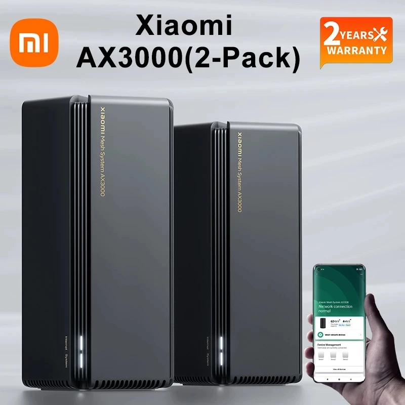 Xiaomi Mesh System AX3000(2 шт. в упаковке) Глобальная версия Wi-Fi 6 Vpn 5GHz IPV6 WPA3 WiFi роутер