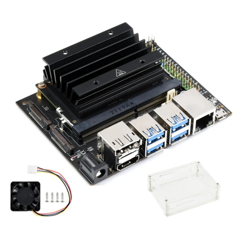 

Комплект расширения разработчика для Jetson Nano 4 Гб, плата разработки искусственного интеллекта + акриловый чехол + вентилятор охлаждения